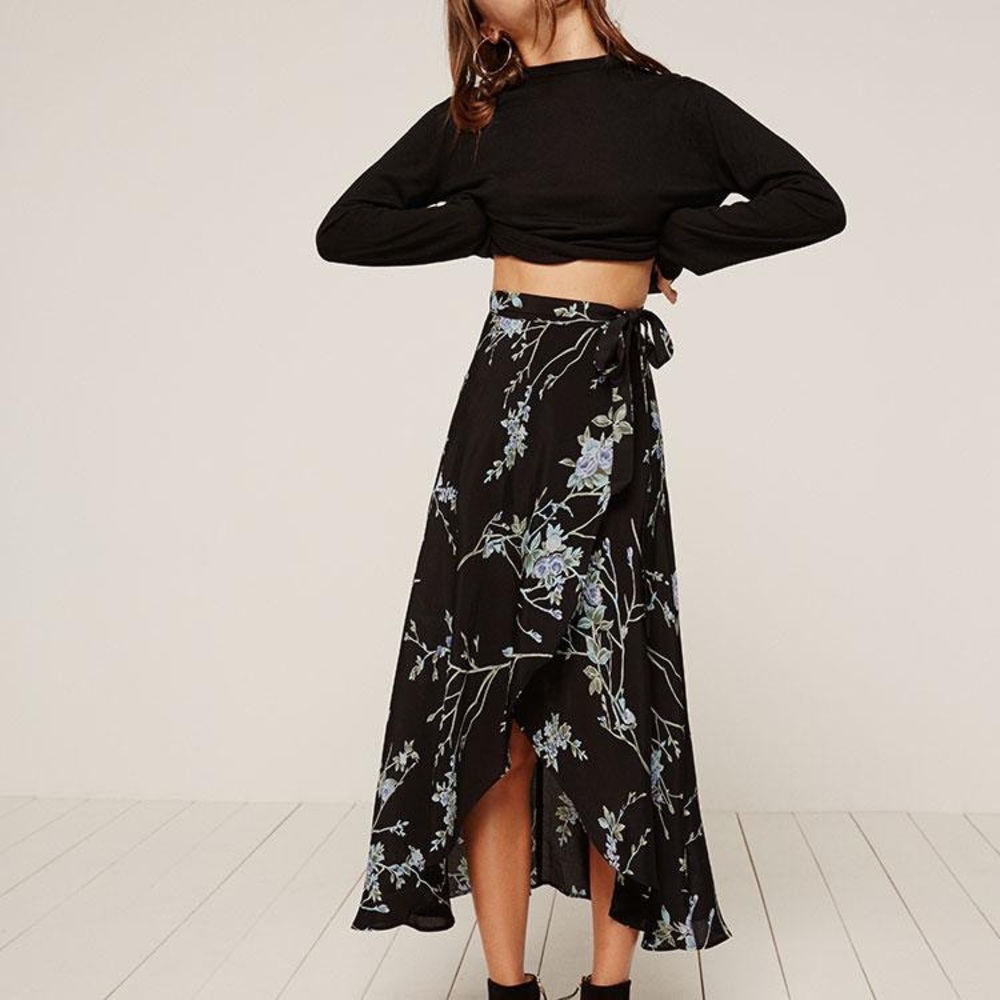 Reformation Newman Wrap Skirt Marseille Sz Small